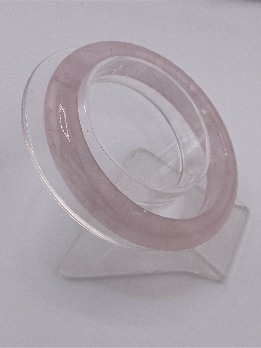 Natural Rose Quartz Crystal Bangle Bracelet - The Gem Studio size 57.4mm - Picture 4 of 9